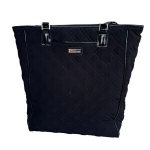 Vera Bradley Large Black Quilted Commuter Tote Bag Travel Work Purse